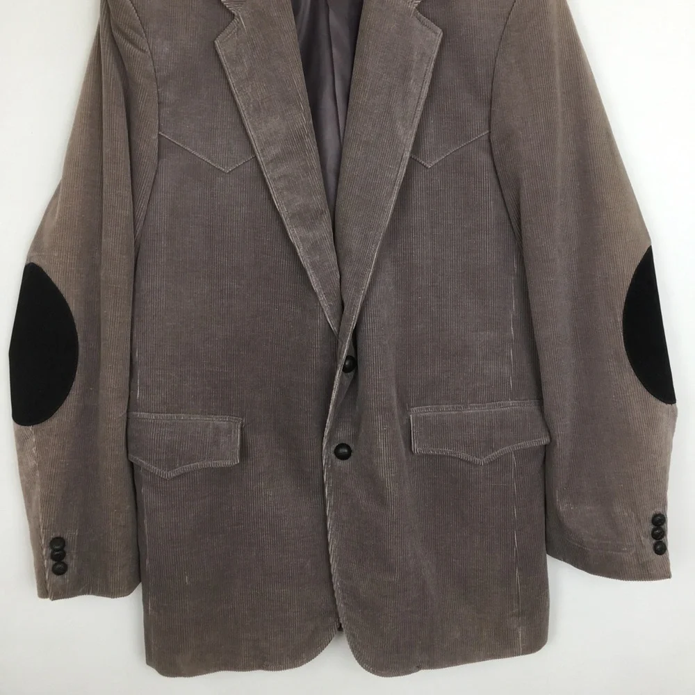 Circle S Dallas Texas Western Blazer Jacket Sport Coat Corduroy Elbow Patch 42L